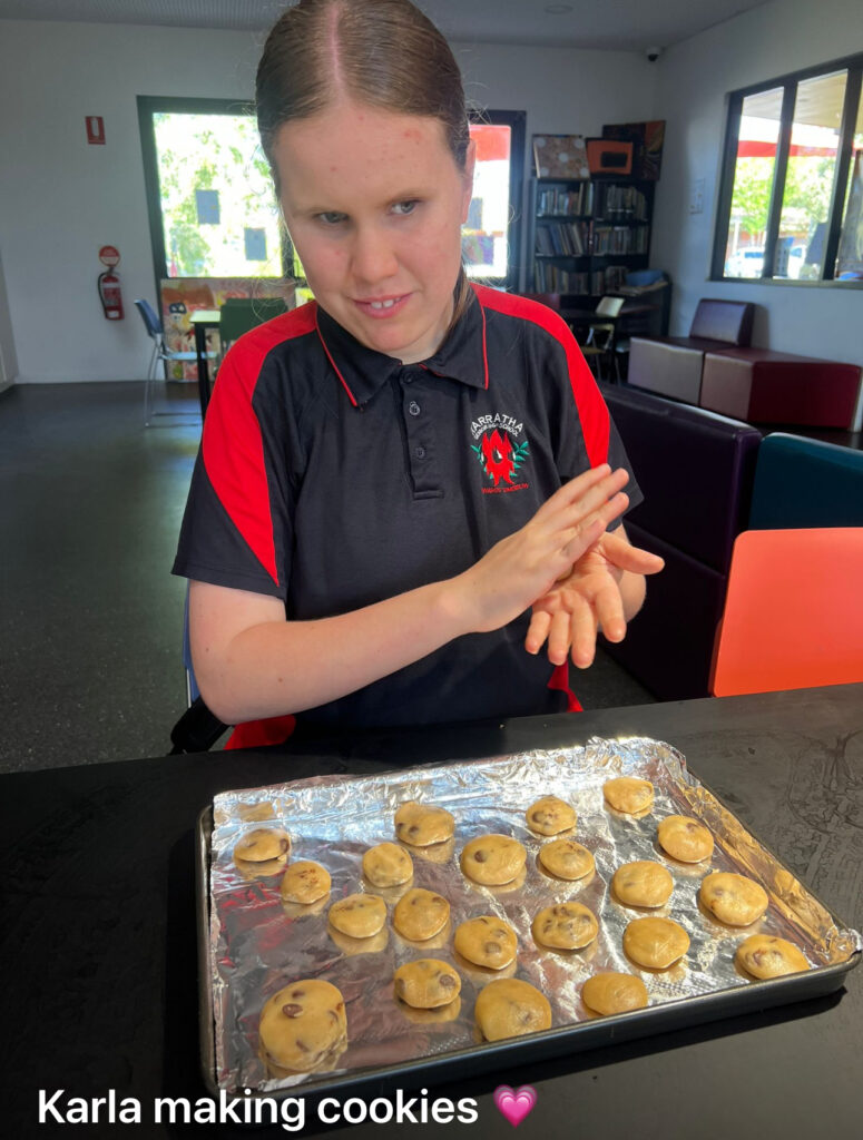 Karla making cookies